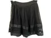 Alannah Hill A-line skirt black silk size 6 xs