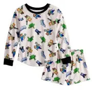 NWT Minecraft Girl's Pajamas Set Armored Alex T Shirt Sleep Shorts 6 8 10 12