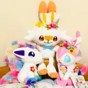 Easter Pokemon Pocket Monster Holiday Flower Ponyta, Scorbunny, Sylveon 7 -10in