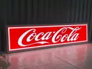COCA COLA COKE SCROLL LIGHT UP PREMIUM FLAT HANGING SIGN LIGHT LED