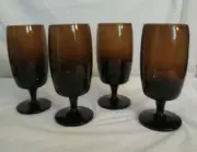 GORHAM W.GERMANY MCM BLOWN GLASS REIZART BROWN WINE STEMWARE (4) 6 oz.