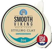 Hair Styling Clay for Men - Best Pliable Moulding Cream with Strong Hold & Matte Finish - Product for Textured, Thickened & Modern Hairstyles - Shine Free - 60ml - Smooth Viking