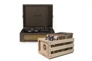 Crosley Voyager Bluetooth Portable Turntable - Cocoa + Bundled Record Storage Crate