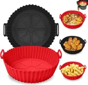 Air Fryer Silicone Liners, 2Pcs Food Safe Non Stick, Reusable, Fits 5.3QT+ Air Fryer