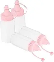 Cabilock 4pcs Seasoning Box Refillable Squeeze Condiment Bottle Syrup Container Olive Oil Bottles Kitchen Gadgets Salad Sauce Bottles Sauce Storage Bottles Salad Sauce Dispenser Pink