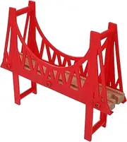 Gogogmee Wooden Train Bridge Model Kit Track Accessory for Sturdy Construction Easy Assembly Compatible with Major Brands for Home and School Play