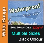 Heavy Duty Waterproof Water Proof Shade Sail Black Triangle Square Rectangle