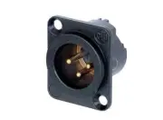 NEUTRIK NC3MD-LX-B - 3 PIN MALE XLR CONNECTOR BLACK (PANEL MOUNT)