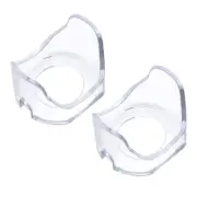30mm Plastic Two Feet Push Switch Button Protective Cover Clear 2pcs