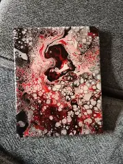 Original abstract artwork on canvas 8" By 10" Deco Art Hidden Message On Back.