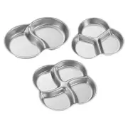 Condiment Dipping Plate Grid Plate Stainless Steel Non-slip Base Rust Resistant