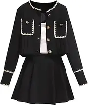 [UKTZFBCTW] Small Fragrant Style Dress for Women Spring Two-Piece Set