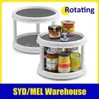 360° Kitchen Rotating Spice Rack 2 Layer Countertop Organizer Storage Shelf AU