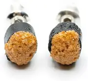 [Miniblings] Sushi Stud Earrings Handmade Japan Fish Asia Fish Eggs Roe Maki Gunkan E - Handmade Fashion Jewellery I Earrings Stud Earrings, 7mm, Polymer Clay