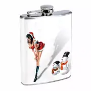 Christmas D9 8oz Stainless Steel Hip Flask