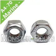 Bulk Qty - Marine Grade Stainless Steel Nylon Insert Lock Nuts DIN 985, M3 - M24