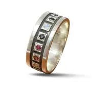 Sterling Silver Hoshen Ring | 12 Tribes Natural Gemstones | Israel Made Judaica