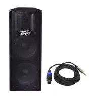 Peavey Pv215 Pro Audio DJ Dual 15" Passive 1400W Speaker W/ Speakon To 1/4 Cable