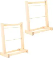 Mini Wooden Doll Coat Hanger Rack Space-Saving Doll Clothing Organizer
