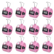 12Pcs Clicker Counter, 4 Digit Mechanical Handheld Tally Click Counter Pink