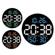 USB Digital LED Wall Clock Indoor Temperature Date Alarm Clock &Remote Control