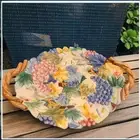 Fitz & Floyd 18in Platter Sonoma Harvest Leaves Grapes Design Vine Handles
