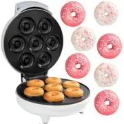Mini Donut Maker- Electric NonStick Surface Makes 7 Small Doughnuts- Decorate Fr