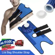 Reusable Therapy Ice Bag Pack Pain Relief Cold Broad Knee Shoulder w/ Strap Wrap