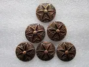 WESTERN HORSE PLEASURE SHOW SADDLE CONCHO BROWN COPPER ROUND CONCHOS SCREW BACK