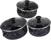 CRILSTYLEO 1 set Enamel Soup Pot Flat Bottom Cooking Pots for Soup Noodles Kitchen Cookware with Handles for Everyday Meal Preparation