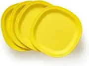 NEW Tupperware microwave reheatable luncheon plate set of 4 YELLOW