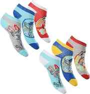 [SUN CITY] Paw Patrol Boys' Socks, Trainer Stockings, 6 Pairs, Different Designs, High Cotton Content