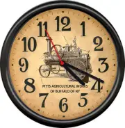 Pitts Agricultural Works Buffalo NY Portable Steam Engine Retro Sign Wall Clock