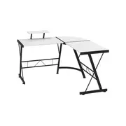 Advwin L-Shaped Corner Computer Desk with Removable Monitor Stand