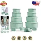Green Nesting Silicone Food Storage Set - 12 Versatile Meal Prep Containers