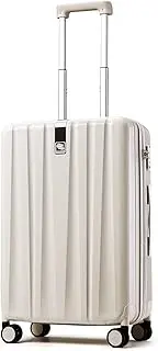 [Hanke] 20 Inch Carry On Luggage 22x14x9 Airline Approved Lightweight PC Hard Shell Suitcases with Wheels Luggage Rolling Suitcase Travel Luggage Bag for Weekender(Ivory White)