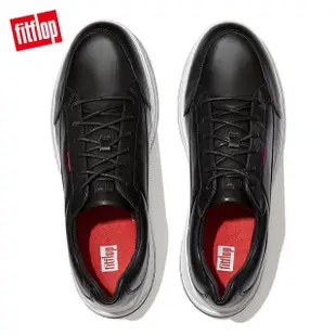 【FitFlop】FREY LEATHER SNEAKERS 運動風繫帶休閒鞋-男(黑色)