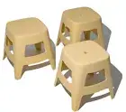 Plastic's Craft Set of Three Butter Yellow Plastic Stools / New