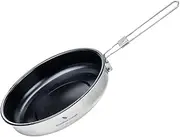 Boundless Voyage Titanium Non-Stick Frying Pan Outdoor Camping Skillet with Folding Handle Lightweight Campfire Cookware (Ti2070 - φ22cm)