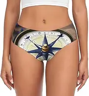 [SKKNT] Sail Boat Compass Print Comfort With Women'S Briefs Daily Wear And Special Occasions Essentials Hipster