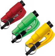 Pack of 3 Seat Belt Cutter Emergency Hammer Seatbelt Cutter Emergency Hammer 3 in 1 Seat Belt Cutter and Window Breaker Emergency Hammer Car Rescue Tool As Key Ring Suitable For Car And Buses