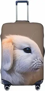 [CADREWY] cry rabbit Print Travel Suitcase Cover Luggage Protector with Elastic Anti Scratch for Carry On, Black, Medium