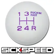 WHITE/PURPLE FING FAST SHIFT KNOB 5 SPEED SHORT THROW SHIFTER LEVER 12X1.5 S04