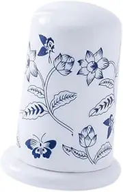 Perfeclan Blue and White Porcelain Toothpick Box, Ceramic Toothpick Jar Organizer with Lid Cover Portable Dispenser for Bathroom Shelf