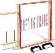 Rug Making Frame, Tufting Frame for Rug Making Large Tufting Gun Frame Kit with Table Clamp and Tack Strips for Carpet Making Wooden Sewing Frame Stand Suitable for Electric Carpet Gun