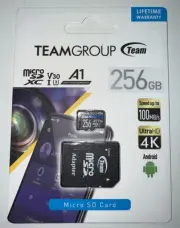 Team Group 256GB Elite microSDXC UHS-I U3 A1 4K UHD MicroSD Card +SD Adapter NEW