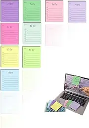 Honwor 450 Sheets 9-Color Adhesive Sticky Notes for Planners & Office | Cute to-Do Lists | for Checklists, Shopping, & Daily Tasks