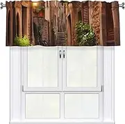 LHBWCVN Italian Street Valances for Windows, Rod Pocket Window Treatment Drapes Farmhouse Kitchen Curtains Short Blackout Window Curtains for Living Room Bedroom Decor 54x18 Inch
