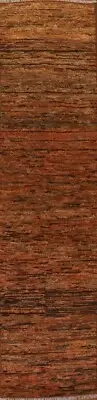 Modern Moroccan 13' Narrow Runner Rug Plush Wool Handmade 2' 7" x 12' 10"