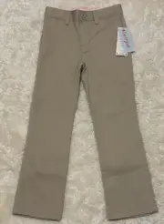 Girls Cat & Jack Size 6 Bootcut School Uniform Pants Khaki Adjustable Waist
